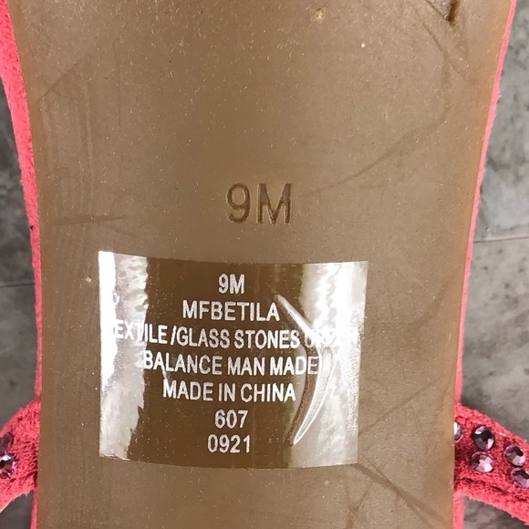 MARC FISHER BETILA Rhinestone Embellished Pink Slingback Sandal - Picture 9 of 11